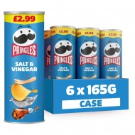 Pringles Salt & Vinegar Sharing Crisps 6 X 165g Pmp £2.99